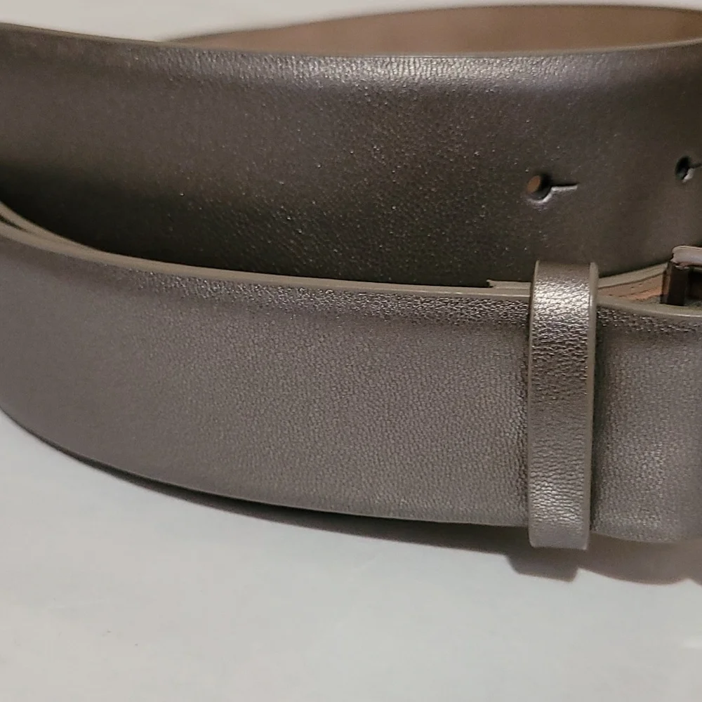 INC International Concepts belt Two tone Dbl Circle Buckle Pewter Sz Small New